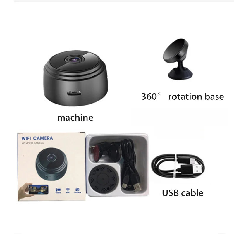 Mini A9 WiFi 1080P HD Wireless Security Camera - Compact Smart Home Surveillance Cam