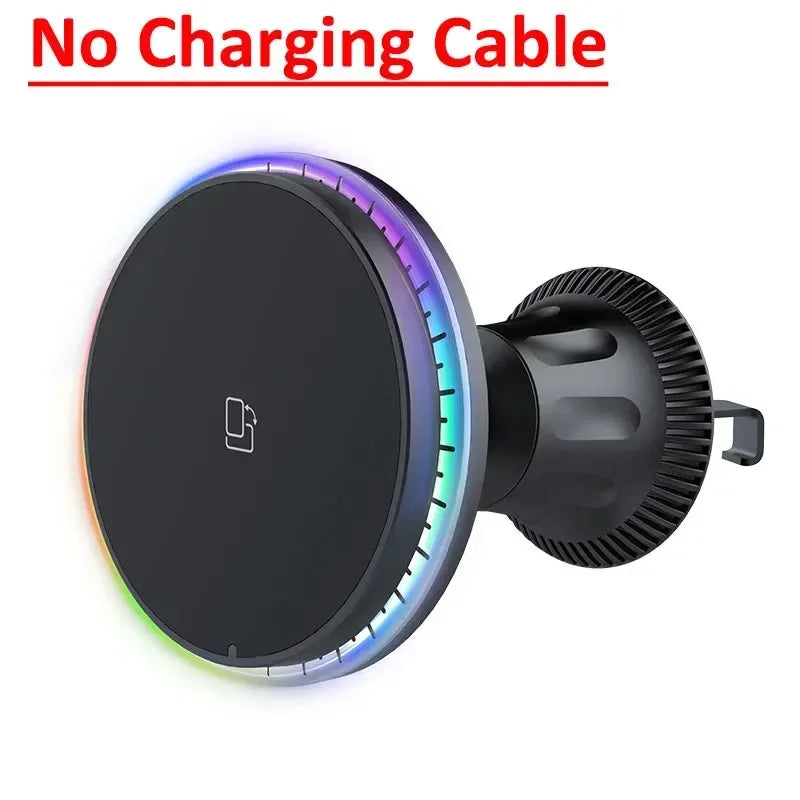 Magnetic Wireless Car Charger Mount with Ambient RGB Light