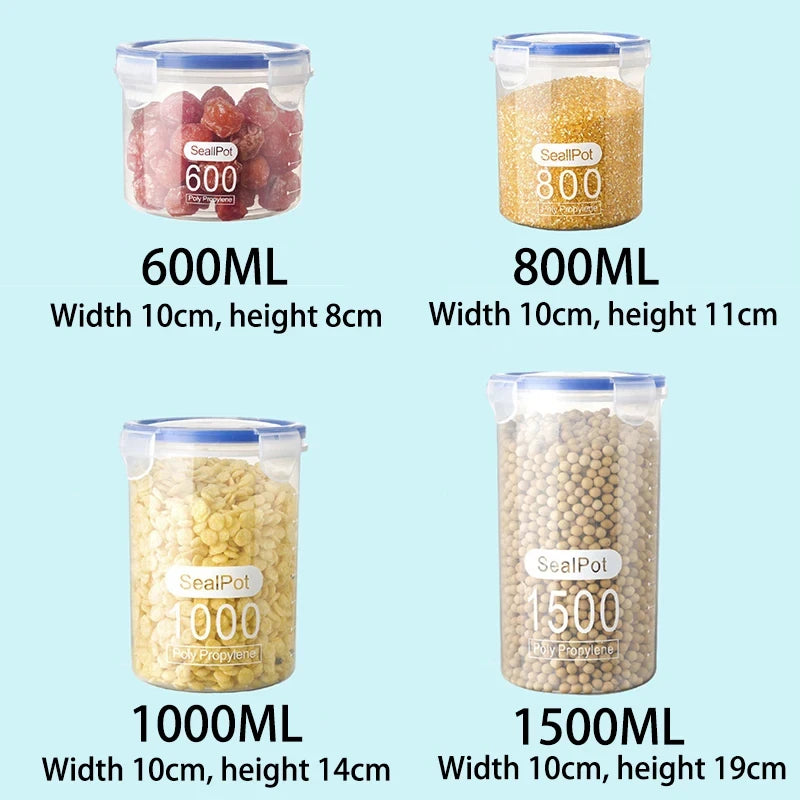 Airtight Food Storage Containers - Clear Kitchen Pantry Organization Jars with Measurement Scale