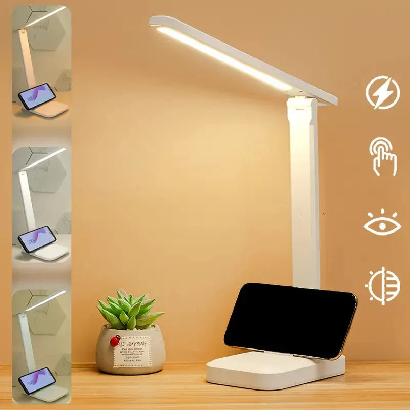 Foldable LED Desk Lamp — Touch Control, 3 Light Modes