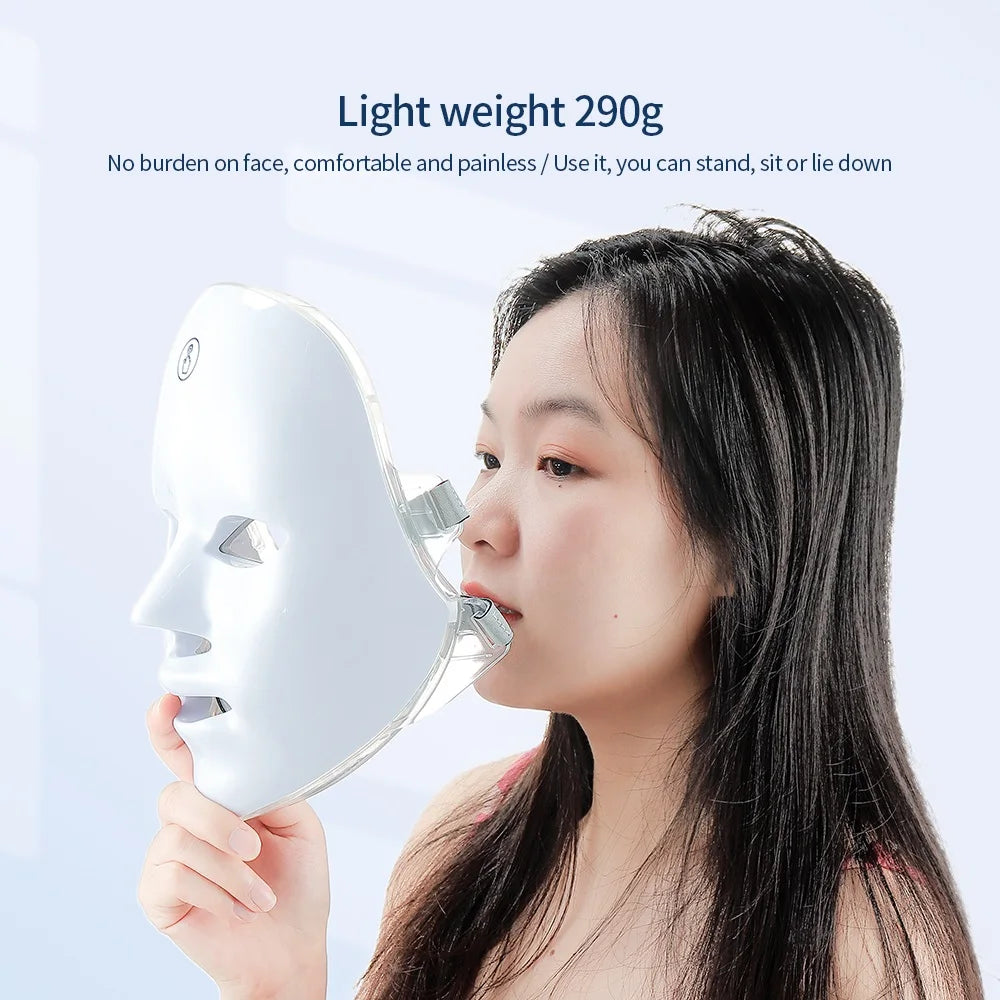 Máscara Facial LED de Fototerapia 7 Colores e Infrarrojo